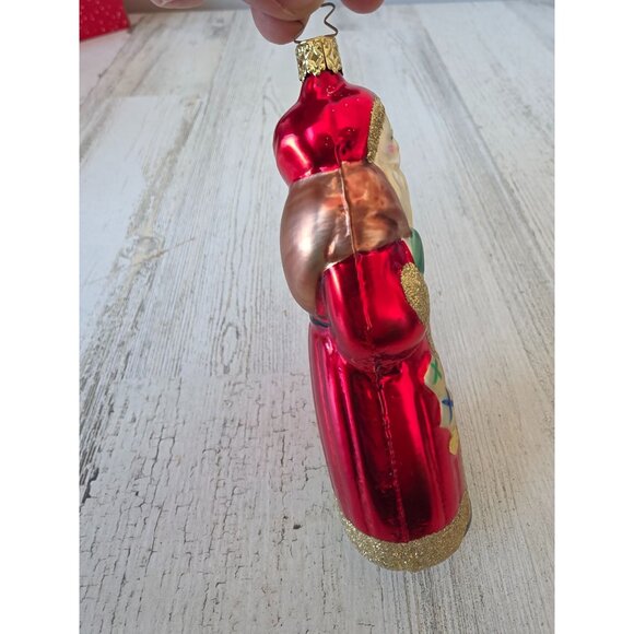 Inge glas Other - Inge glas Father Christmas gold sparkle ornament glass glitter baseball bat Xmas